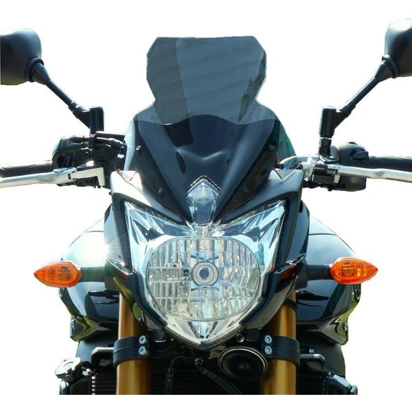 BY142HPFN - Bullster Windshield/Windscreen For Yamaha FZ8 N 2010-2016 33 cm (13") - Black Smoke