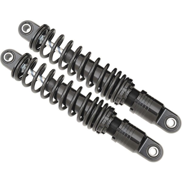 C16-0162AB - Drag Specialties Premium Ride-Height Adjustable Shocks For Harley Davidson FLHR 1340 1994-1998 Rear 305.00 mm (12.00") - Black