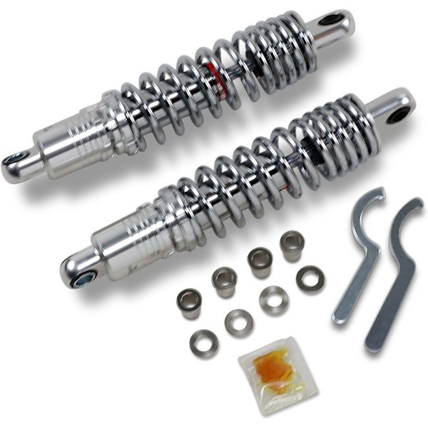 C16-0167NUH - Drag Specialties Premium Ride-Height Adjustable Shocks For Harley Davidson FXLR 1340 1987-1994 Rear 318.00 mm (12.50") - Black/Chrome