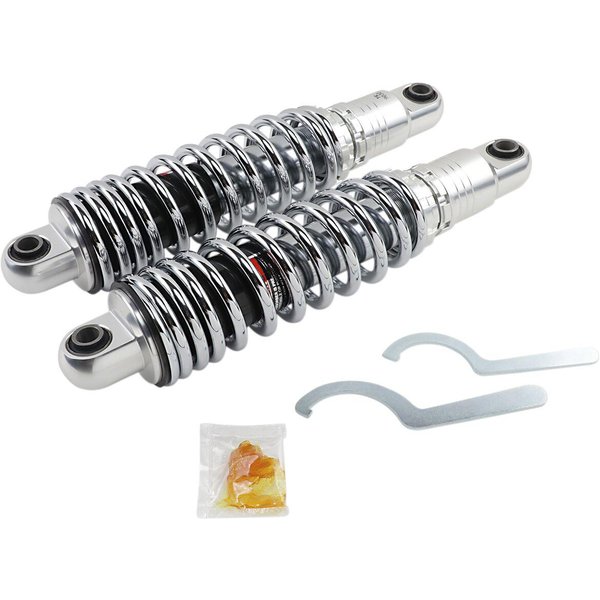 C16-0154H - Drag Specialties Premium Ride-Height Adjustable Shocks For Harley Davidson XL 1200 C 2004-2020 Rear 330.00 mm (13.00") - Black/Chrome