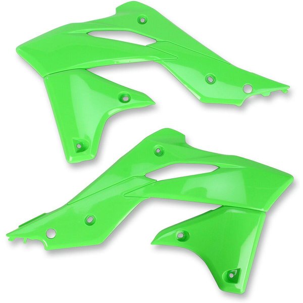 KA04725#026 - UFO Radiator Scoops For Kawasaki KXF250 2013-2016 - Green