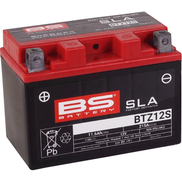 300637-1 - BS Battery SLA AGM Battery For Kymco AK 550 I - Black