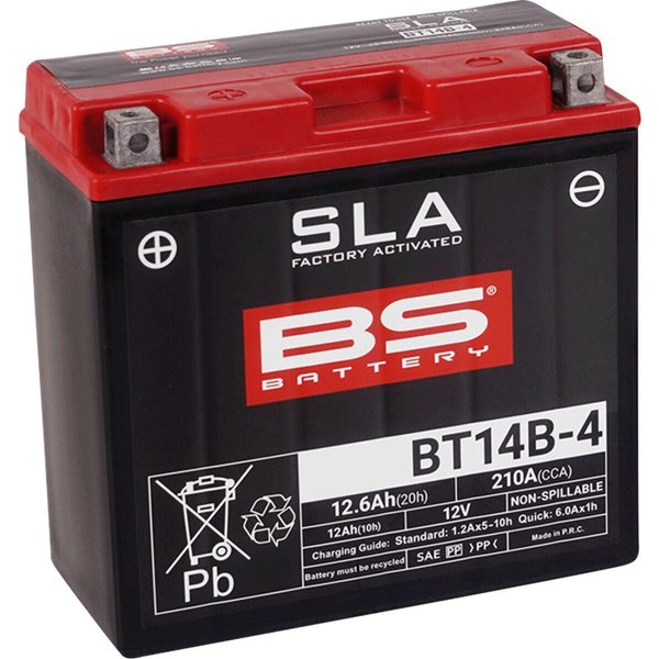 300644 - BS Battery SLA AGM Battery For Yamaha BT 1100 2002-2006 - Black