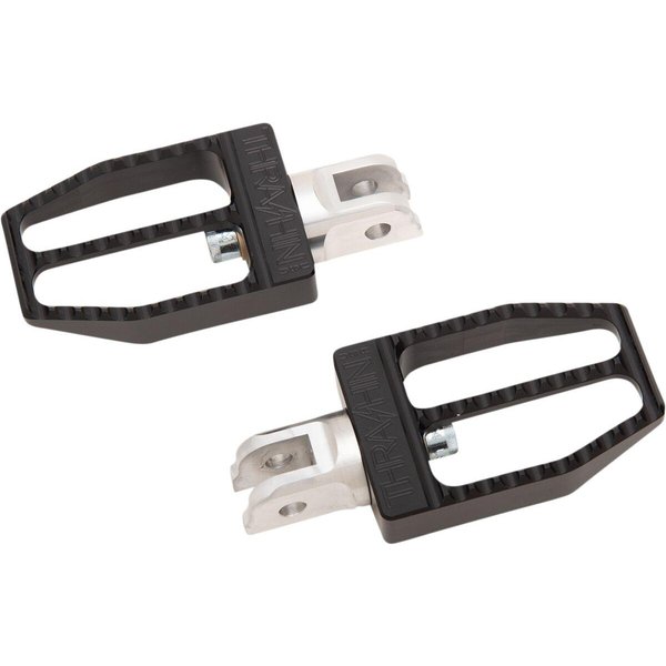 TSC-2019-1-SF - Thrashin Supply Co Militant Footpegs For Harley Davidson FLDE 1750 2018-2020 Front - Black
