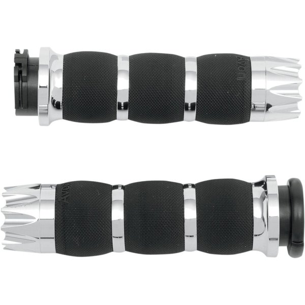 AIR-90-EX - Avon Grips Excalibur Air Cushioned Grips For Harley Davidson FLD 1690 2012-2013 - Black/Chrome
