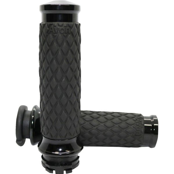 DIA-65-ANO-FLY - Avon Grips Diamond Contour Grips For Harley Davidson FLDE 1750 2018-2020 - Black