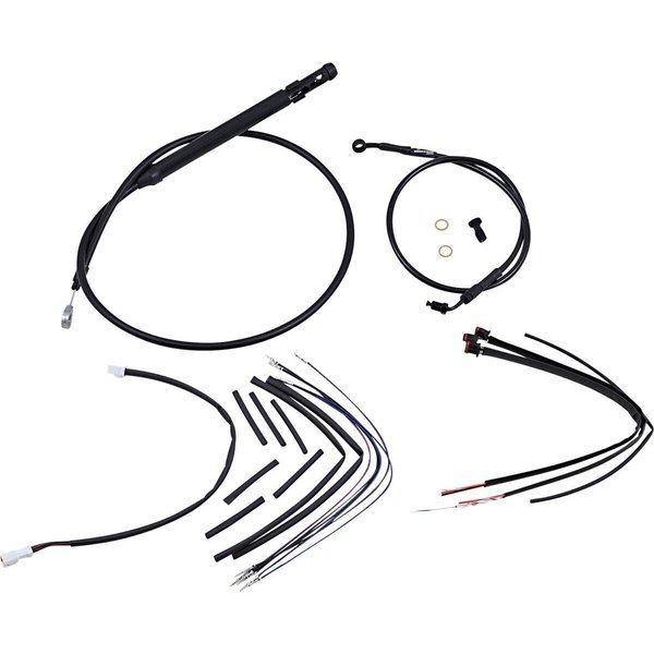 B30-1256 - Burly Cable/Line Kit for Ape Hanger Handlebars For Harley Davidson FLSB 1750 2019-2024 40.5cm (16") - Black