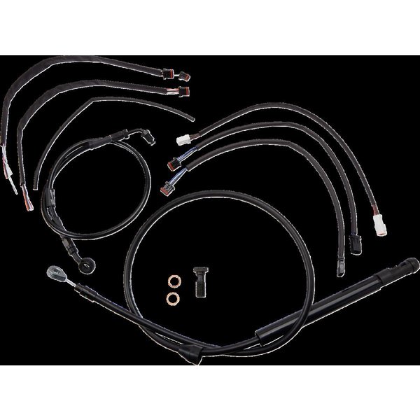 B30-1262 - Burly Jail Bar Cable Kit For Harley Davidson FXFB 1750 2018-2019 30.5cm (12") - Black