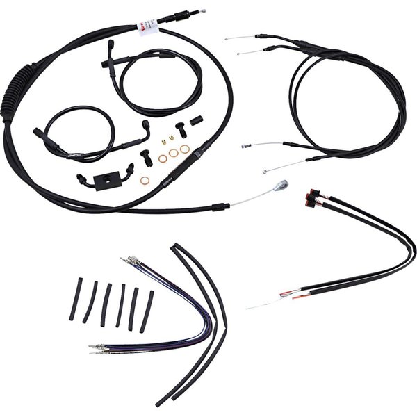 B30-1123 - Burly Cable/Line Kit for Ape Hanger Handlebars For Harley Davidson FXDB 1584 2012-2013 40.5cm (16") - Black