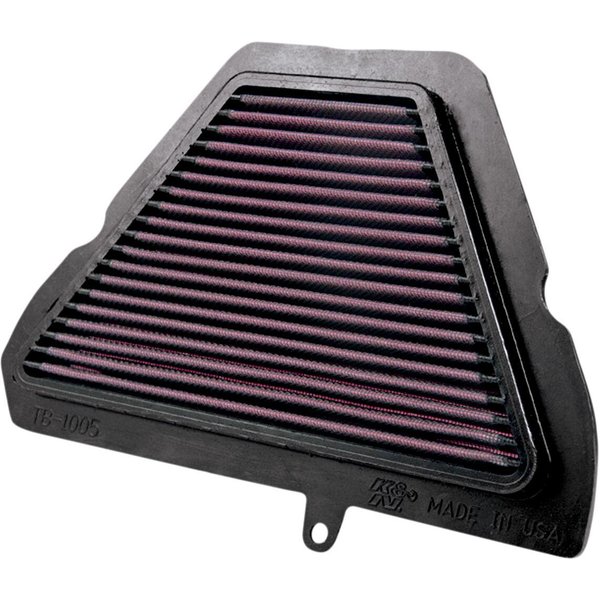 TB-1005 - K&N High Flow Air Filter For Triumph Speed Triple 1050 2005-2010 - Black/Red