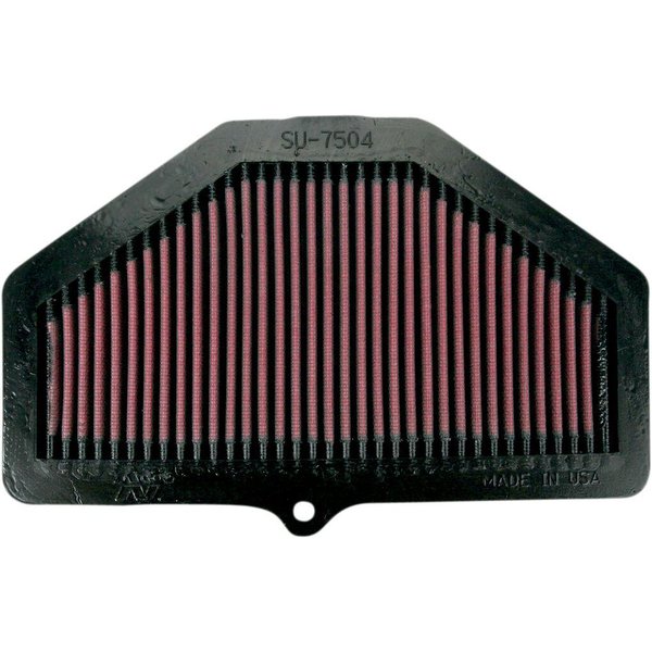 SU-7504 - K&N High Flow Air Filter For Suzuki GSX-R 600 2004-2005 - Black/Red