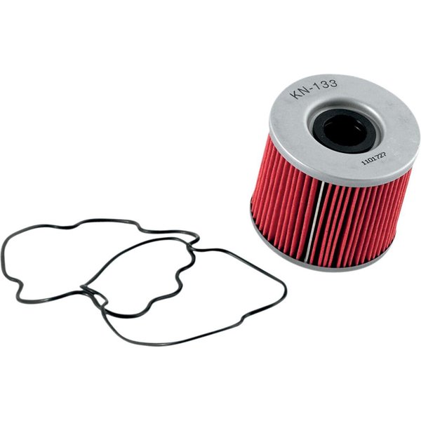 KN-133 - K&N Performance Oil Filter For Suzuki GR 650 1983-1984 - Red/Silver