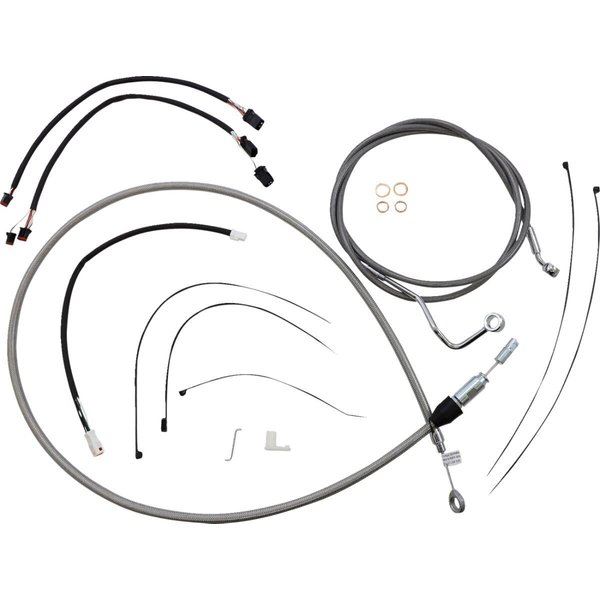5891141 - Magnum Shielding XR Handlebar Cable Install Kit For Harley Davidson FLTRK 1868 2021-2024 30.5 - 35.5cm (12" - 14") - Chrome/Clear-Coated
