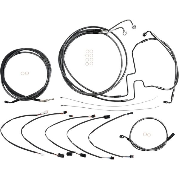 787411 - Magnum Shielding KarbonFibr Designer Handlebar Cable Install Kit For Harley Davidson FLHRXS 1750 2017-2018 30.5 - 35.5cm (12" - 14") - Carbon Fiber/Silver