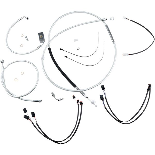 387941 - Magnum Shielding Sterling Chromite II Designer Handlebar Cable Install Kit For Harley Davidson FLDE 1750 2018-2020 30.5 - 35.5cm (12" - 14") - Chrome/Clear-Coated