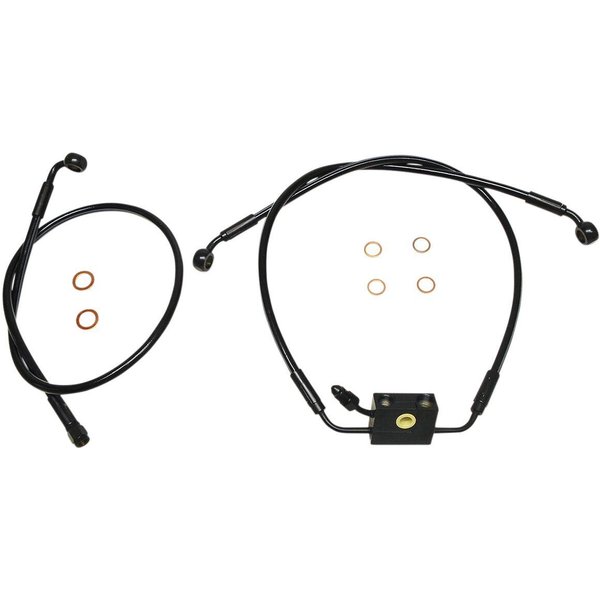 SBB1335-30 - Magnum Shielding XR Dual Disc ABS Brake Hose Kit For Harley Davidson FXFB 1750 2018-2019 Front 39 cm (15-1/2")/56 cm (22") - Black
