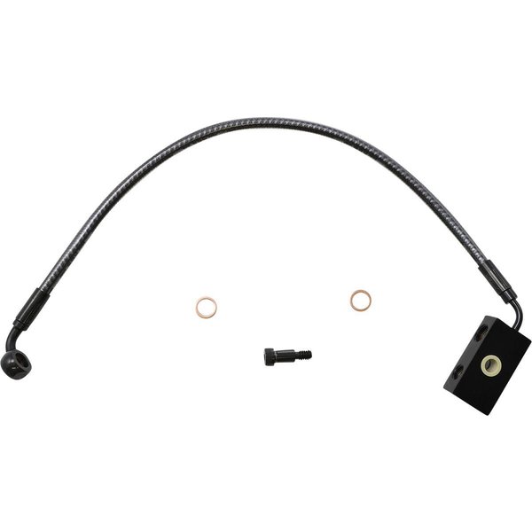 AS77027 - Magnum Shielding KarbonFibr Lower Brake Hose For Harley Davidson FLDE 1750 2018-2020 Front/Lower - Carbon Fiber/KARBONFIBR/Silver