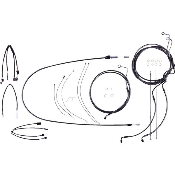 4871201 - Magnum Shielding Pearl Designer Handlebar Cable Install Kit For Harley Davidson FLHRXS 1868 2021-2024 30.5 - 35.5cm (12" - 14") - Black