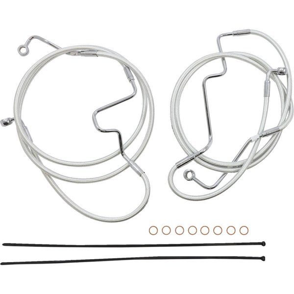 387992 - Magnum Shielding Sterling Chromite II Designer Handlebar Cable Install Kit For Harley Davidson FLHR 1750 2021-2022 38 - 43cm (15" - 17") - Chrome/Clear-Coated