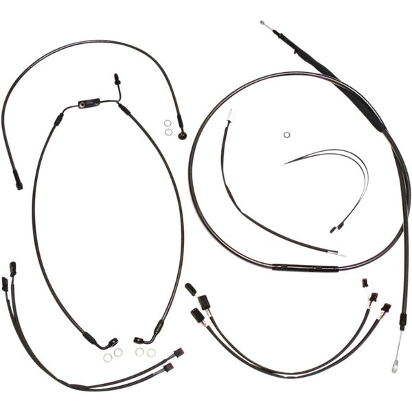 487901 - Magnum Shielding Pearl Designer Handlebar Cable Install Kit For Harley Davidson FXDLS 1800 2016-2017 30.5 - 35.5cm (12" - 14") - Black