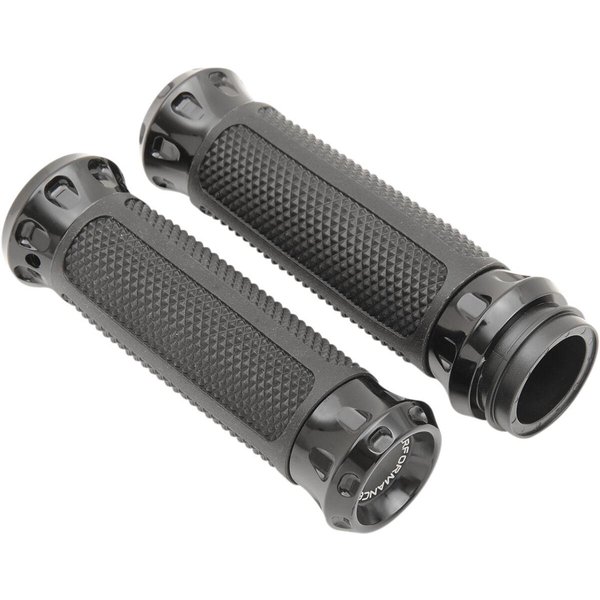 0063-2082-B - Performance Machine Overdrive Custom Grips For Harley Davidson FLDE 1750 2018-2020 - Black