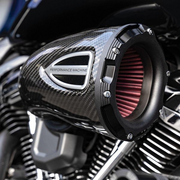 0206-2161-SMB - Performance Machine C4 Series Carbon Fibre Air Cleaner Kit For Harley Davidson FLHR 1584 2008 - Black Ops™