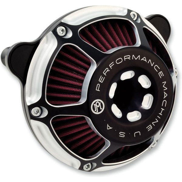0206-2124-BM - Performance Machine Max HP Air Cleaner Kit For Indian Chieftan 111 2014-2020 - Contrast Cut™/Silver