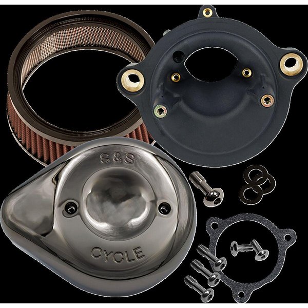 170-0797 - S&S Cycle Stealth Air Cleaner Kit For Harley Davidson FLHX 1923 2024-2025 - Chrome/Lava Chrome