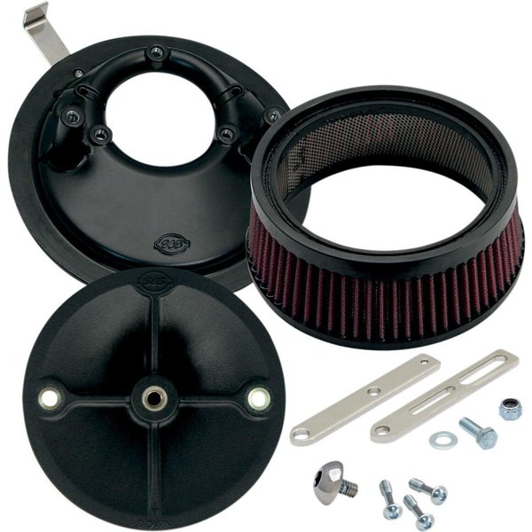 170-0176 - S&S Cycle Super Stock Stealth Air Cleaner Kit For Harley Davidson E 1000 1936-1952 - Black