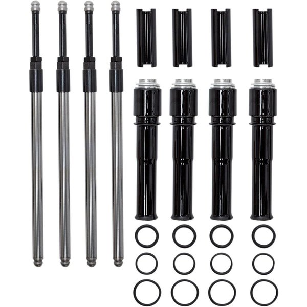 930-0137 - S&S Cycle Quickee Pushrod Kit with Covers For Harley Davidson FLDE 1750 2018-2020 - Gloss Black