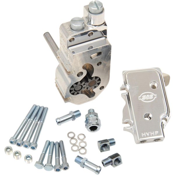 31-6209 - S&S Cycle High Volume/High Pressure (HVHP) Polished Billet Oil Pump For Harley Davidson FLHR 1340 1994-1998 - Aluminum