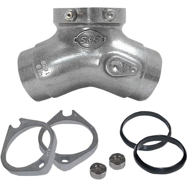 160-1658 - S&S Cycle Manifold Conversion Kit for 80" Evolution Big Twin For Harley Davidson FLH 1340 1984 - Black/Silver