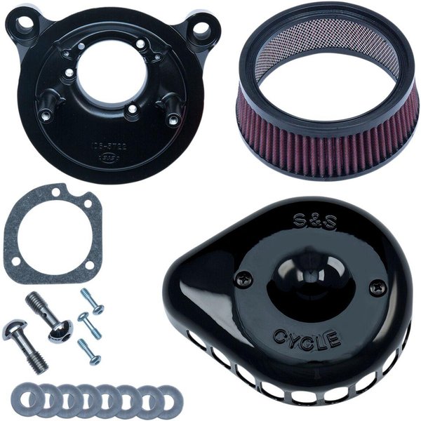 170-0442 - S&S Cycle Mini Teardrop Stealth Air Cleaner Kit For Harley Davidson FLD 1690 2012-2013 - Black