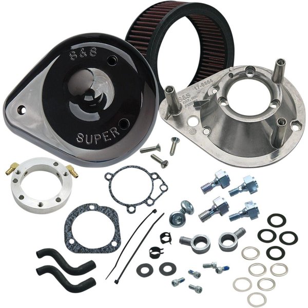 170-0181A - S&S Cycle Teardrop CV Air Cleaner Kit For Harley Davidson FLHR 1340 1994-1998 - Black