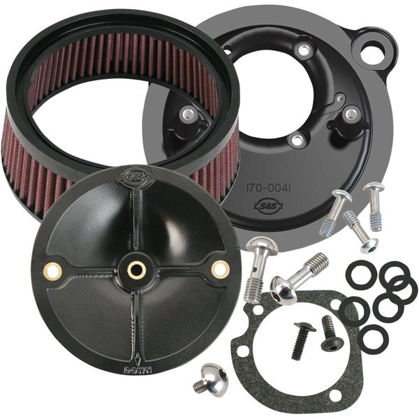 170-0093 - S&S Cycle Super Stock Stealth Air Cleaner Kit For Harley Davidson XL 1200 C 1996-2006 - Black