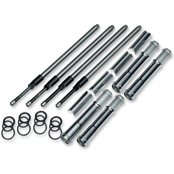 930-0123 - S&S Cycle Quickee Pushrod Kit with Covers For Harley Davidson FLDE 1750 2018-2020 - Chrome