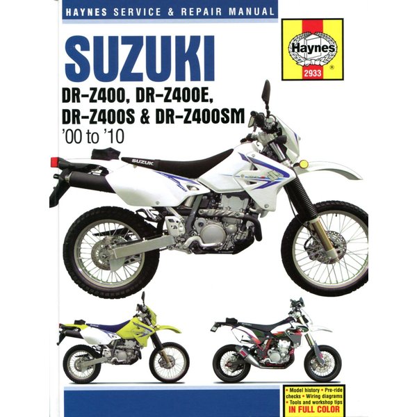 9781620922804 - Haynes Service Manual For Suzuki DRZ400 2000-2004
