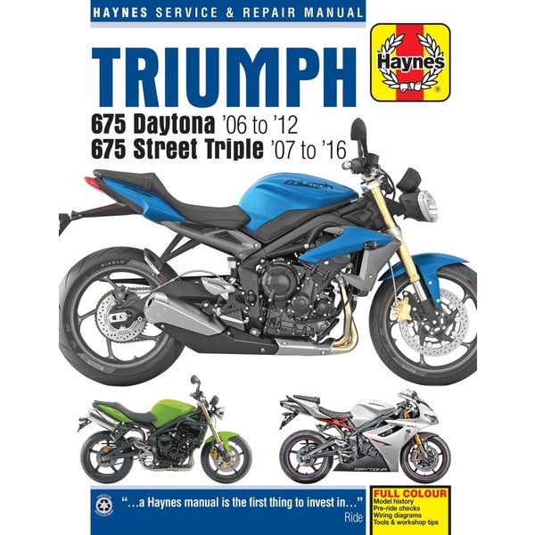 9780857339249 - Haynes Service Manual For Triumph Daytona 675 2006-2012