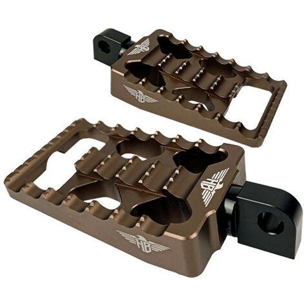 HB-FPV1-M8-BRO - Heinz Bikes Front Foot Pegs For Harley Davidson FLDE 1750 2018-2020 - Stainless Steel