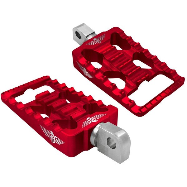 HB-FPV1-M8-R - Heinz Bikes Foot Pegs For Harley Davidson FLDE1750 2018-2020 Front - Red