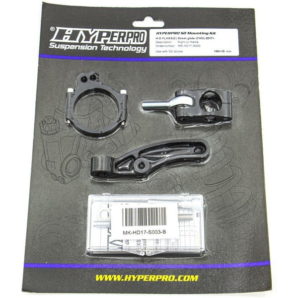 MK-HD17-S003-B - Hyperpro Steering Damper Mounting Kit For Harley Davidson FLHXSE 1868 2017 - Black