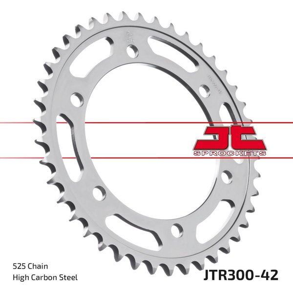 JTR300.42ZBK - JT Induction Hardened Sprocket For Yamaha FZ8 N 2010-2016 Rear Black/Zinc 42T