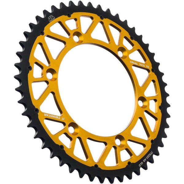 JTX251.49GLD - JT Twinstar Sprocket For Yamaha TTR230 2005-2026 Rear 49T - Black/Gold
