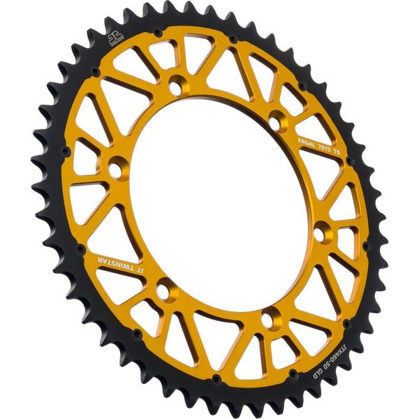 JTX460.51GLD - JT Twinstar Sprocket For Kawasaki KDX175 Rear Black/Gold 51T
