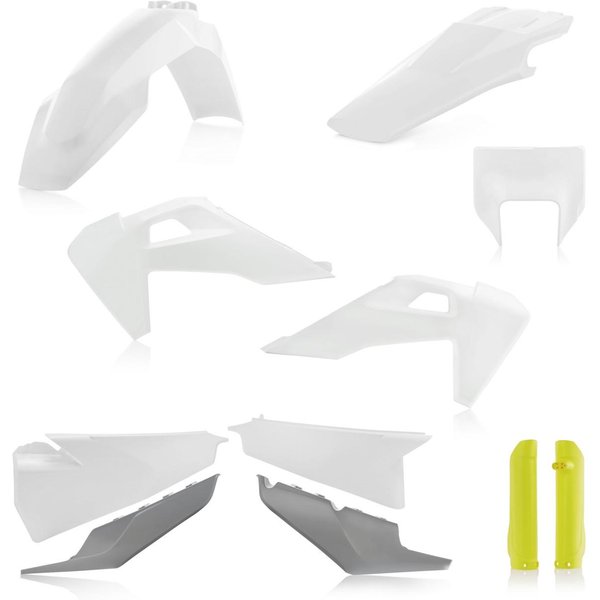 0024051.553 - Acerbis Full Enduro Plastics Kit - Husqvarna FE 250/350/450/501 & TE 150I/250I/300I 2020-23 - OEM (White/Yellow/Grey)