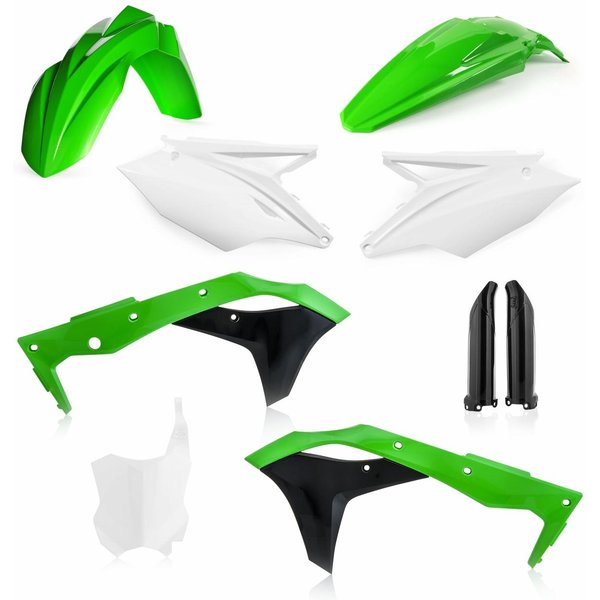 0022378.553 - Acerbis Full Plastics Kit For Kawasaki KXF250 2017 - OEM (Green/White)