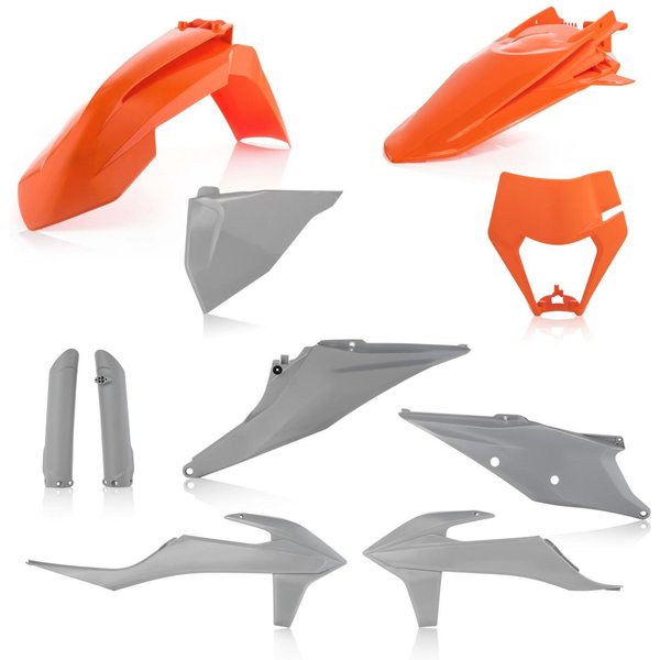 0024054.207 - Acerbis Full Plastics Kit - KTM EXC 150/250/300 TPI & EXC-F 250/350/450/500 & XC-W TPI 2020-23 - Orange/ Grey