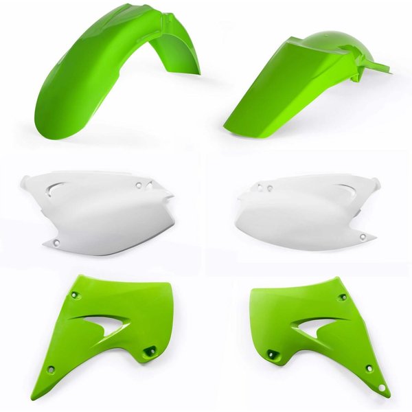 0007518.553.003 - Acerbis Standard Plastics Kit - Kawasaki KX 125/250 2003-08 - OEM (Green/White)