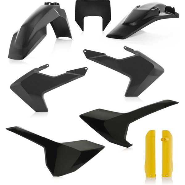 0022375.318 - Acerbis Full Plastics Kit - Husqvarna FE 250/350/450/501 2017-19 - Black/ Yellow