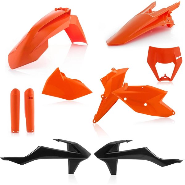 0022371.553 - Acerbis Full Enduro Plastics Kit - KTM EXC-F 250/350/450/500 2017-19, XC-W TPI 2019 - OEM (Orange/Black)